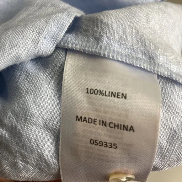 Sportsgirl Size 10 Women's Top Blouse 100% LINEN Blue Tank - Picture 9 of 9